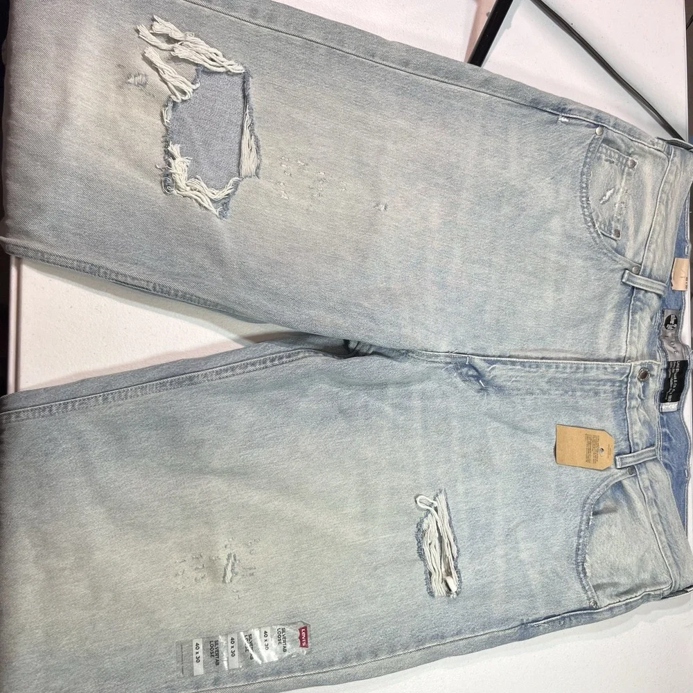 Nwt Levis SilverTab 40x30 Men's Loose 100% Cotton Tapered Leg Jeans READ MORE